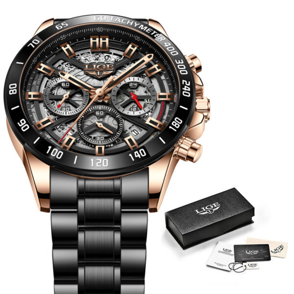 Men's Quartz Hollow New Concept Multifunctional Waterproof Watch - Image 3