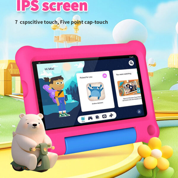 G-tab T7 Kids Tablet  7 Inch 1024&600 IPS Screen  Android 14  1.5GHz Quad-core CPU  4GB RAM 2GB &2GB Expansion 64GB ROM 2.4&5GHz WiFi  3000mAh Battery  2MP&2MP Camera-Pink - Image 2