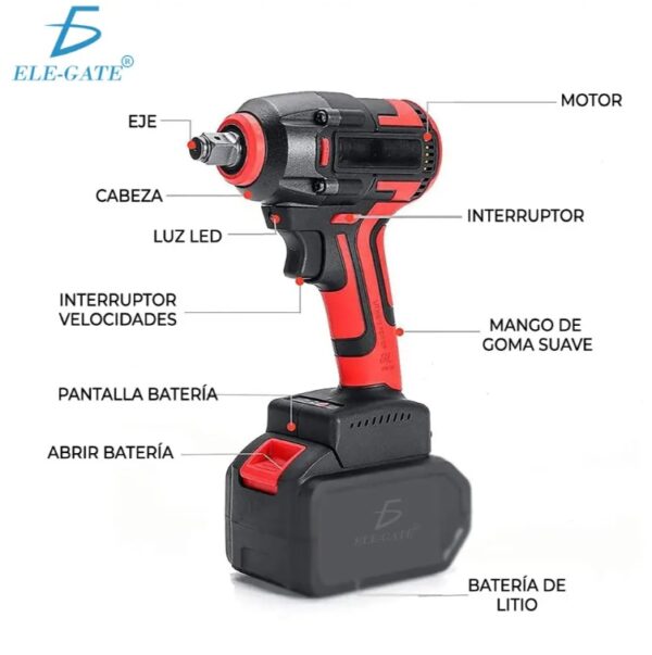 Atverce Cordless Impact Wrench Kit With Battery - Image 4