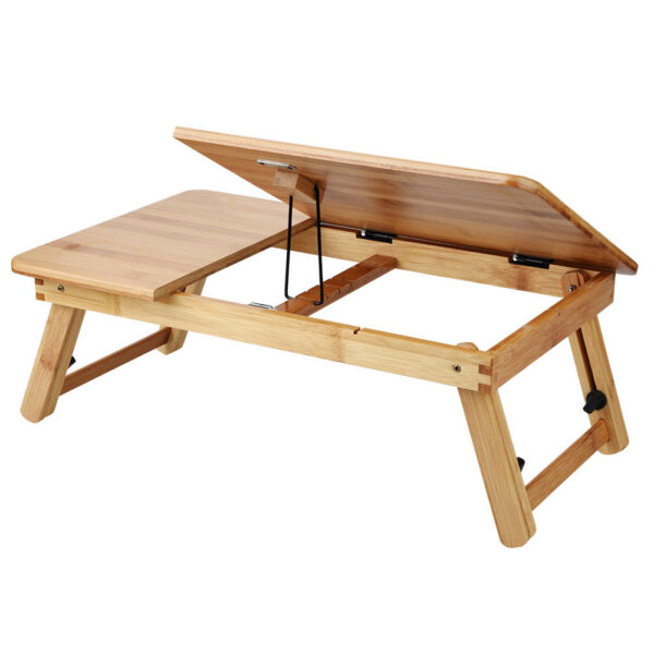 Portable Foldable Wooden Bamboo CompuLaptop Table Sofa Bed Office Laptop Stand Adjustable 50*30 - Image 2