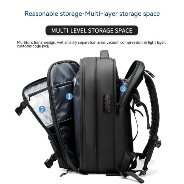 Travel Backpack Men's Business Multifunction Computer Bag Vacuum Compression Large-capacity Backpack - Image 9