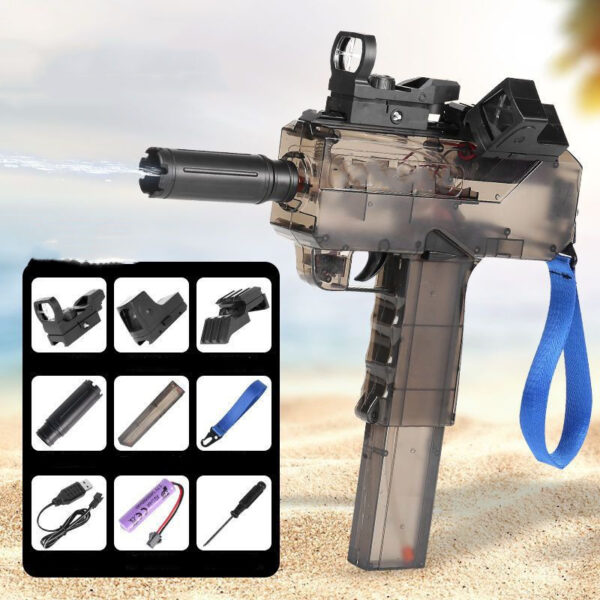 Uzi Electric Burst Water Gun Children's Powerful Water Gun Toy Fully Automatic Range Long Spray Outdoor Toy Water Gun - Image 4