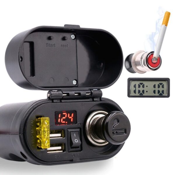 Motorcycle Scooter Car Refitting Accessories Cigarette Lighting Dual USB Refitting Car Charger With Wire 42A - Image 5