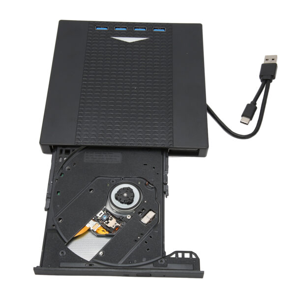 External DVD Drive USB 3.0 Low Noise Breathing Light Memory Card Slot Plug and Play DVD Burner for Laptop Desktop - Image 3