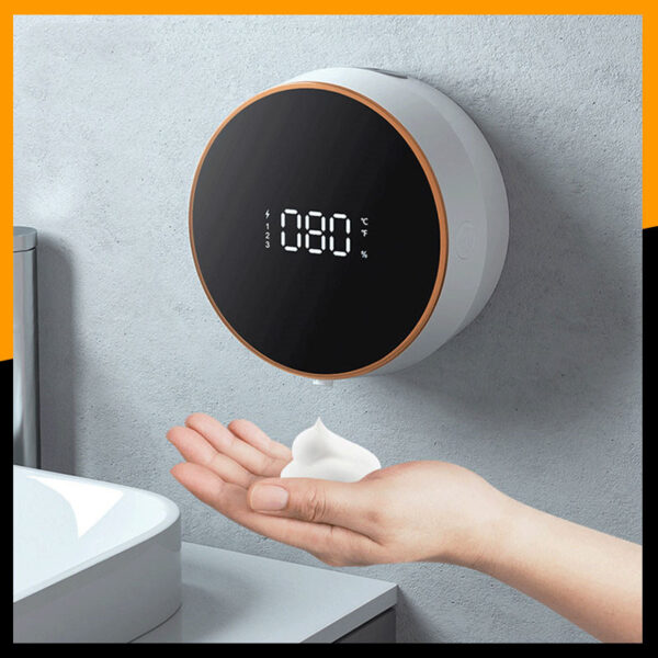 Automatic Induction Hand Sanitizer Machine Home Wall Mounted Foam Machine LED Temperature Display USB Rechargeable - Image 2