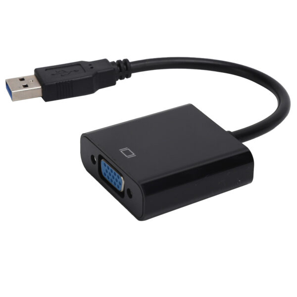 USB3.0 to VGA Converter 5Gbps HD 1080P Adapter Cable 15Pin Female External Video CardBlack