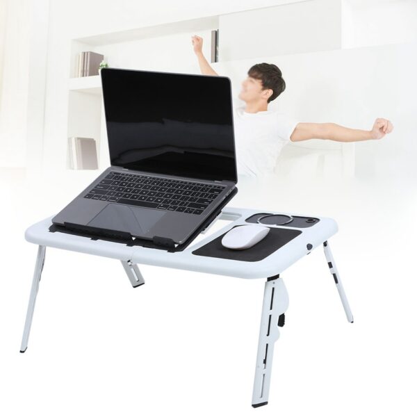 Laptop Notebook PC Folding Portable Car Bed Sofa Desk Stand Table Tray Cool Fan - Image 2