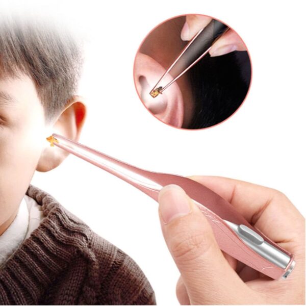 Ear Wax Removal Tool With Light Ear Pick Cleaner Kit For Kids And Adults, Earwax Spoon Digger & Tweezers For Ear Health Care Gift Set With Case - Image 2