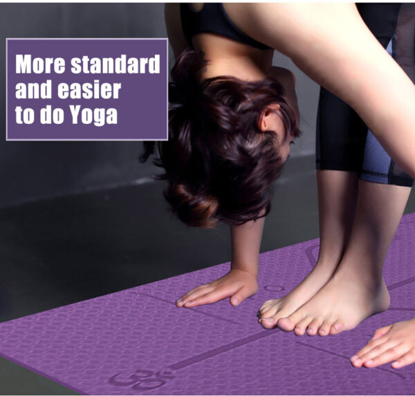 Non Slip TPE Yoga Mat Position Line Beginner - Image 3