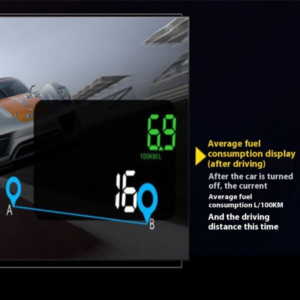 Car Mounted HUD Head Up Display Fuel Consumption Voltage Projector - Image 8