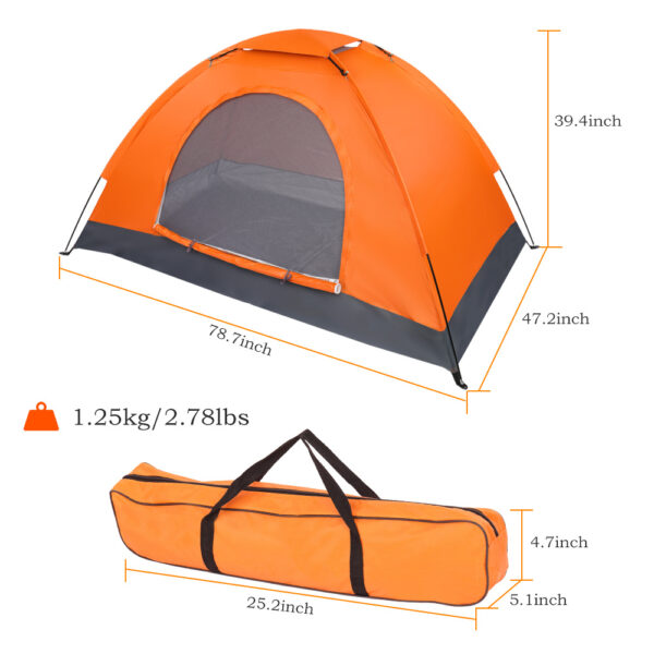 Single-person Single-layer Orange Tent - Image 7