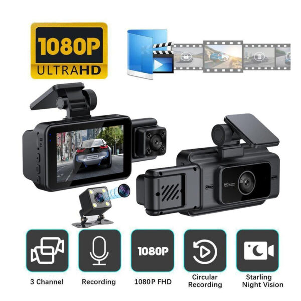 S15 Three-record Driving Recorder HD Night Vision - Image 2