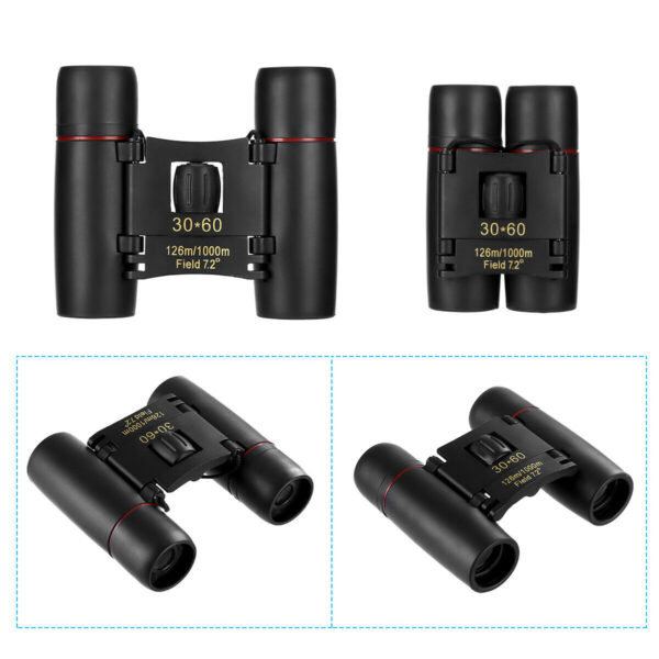 Binoculars 30x60 Zoom Travel Compact Folding Telescope Hunting Day Night Outdoor Small Pocket Binoculars Compact Adults, Mini Kids Binoculars Boys For Bird Watching, Concert Theater Opera - Image 2