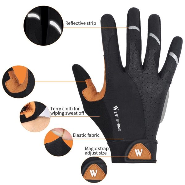 Half-finger touch screen cycling motorcycle bike gloves - Image 5