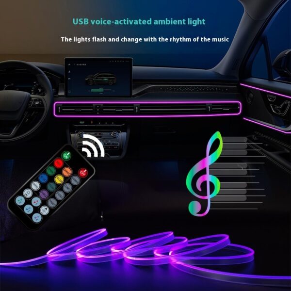 Car Atmosphere Light 64 Color Colorful Optical Fiber Atmosphere Light - Image 4
