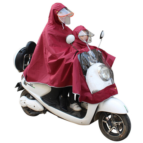 Double Parent Child Poncho Thickened Battery Car - Image 3