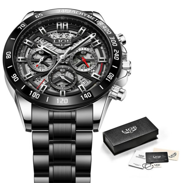 Men's Quartz Hollow New Concept Multifunctional Waterproof Watch - Image 7