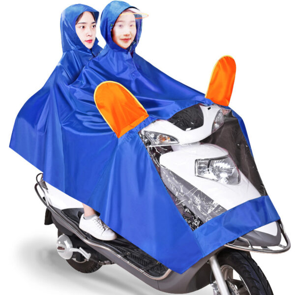 Double Electric Bike Raincoat Motorcycle Poncho Double Big Brim Bike - Image 4