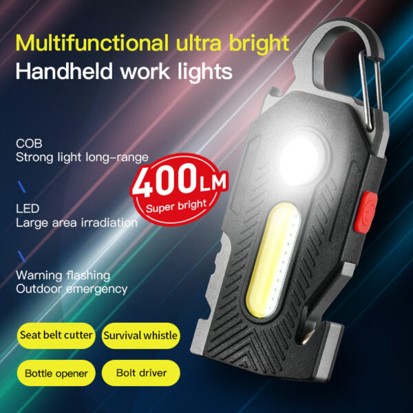 Multifunctional Charging Emergency Light Convenient Keychain Work Light COB High Brightness Maintenance Light Outdoor Camping LED Light - Image 6