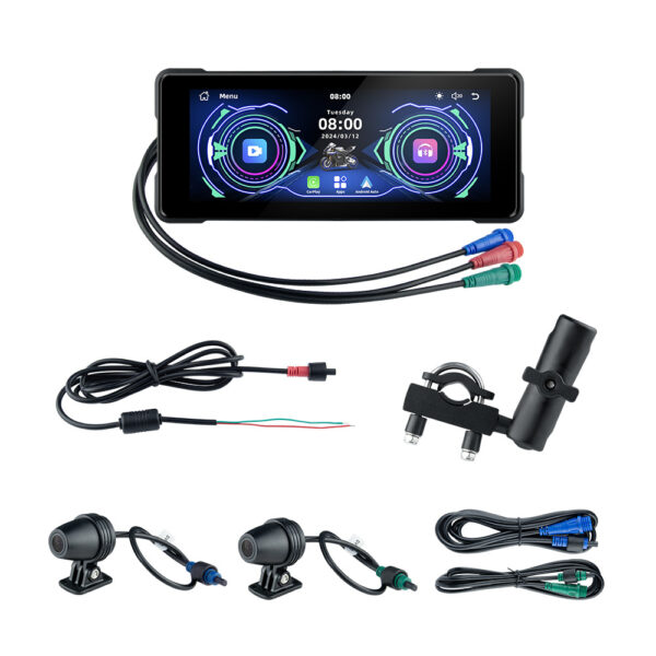 Motorcycle Wireless Carplay Navigation Android Anto Front And Rear Dual Bluetooth Camera Record - Image 6