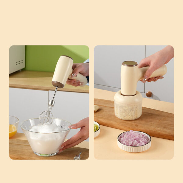 2 In 1 Electric Garlic Chopper USB Rechargeable Vegetable Chili Meat Ginger Masher Handheld Multipurpose Kitchen Gadgets - Image 4