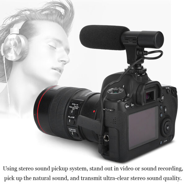 Mini Professional Stereo Microphone for Video Recording Universal for Digital Video Camera - Image 2