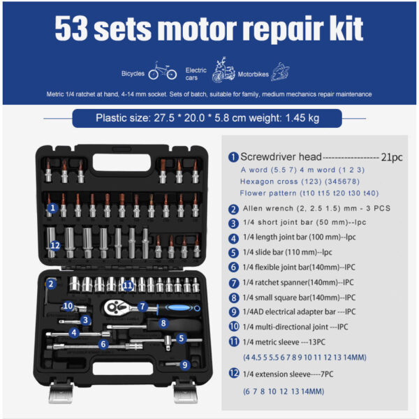 Socket Ratchet Wrench Set Repair Tools - Image 2