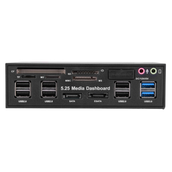 5.25inch Media Dashboard Front Panel USB3.0/2.0 HUB eSATA SATA Audio Multi Card Reader - Image 7