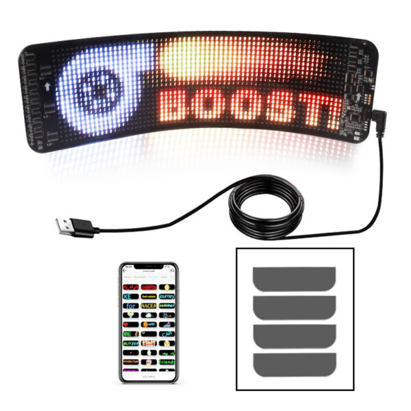 Programmable Car LED Sign LED Full-color Advertising Screen Ultra-thin Display Screen Custom Text Pattern Animation Display Car - Image 6