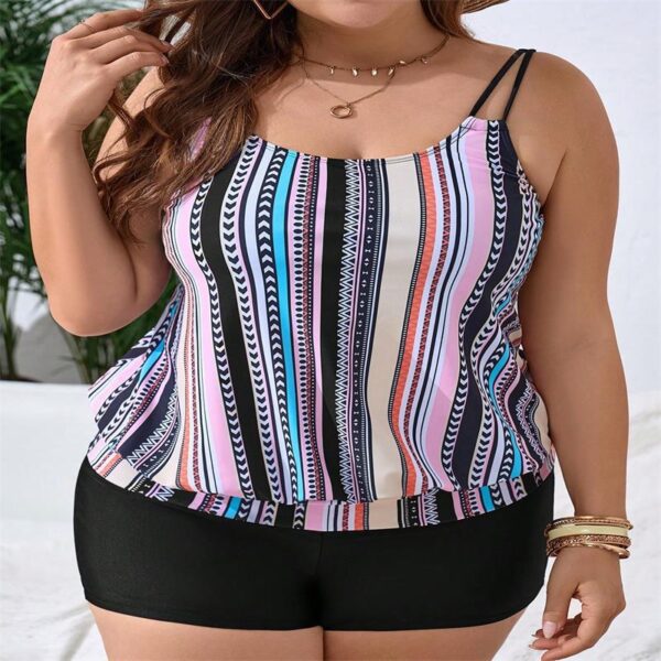 Plus Size Swimsuit Female Boxer Cover Belly Slimming - Image 2