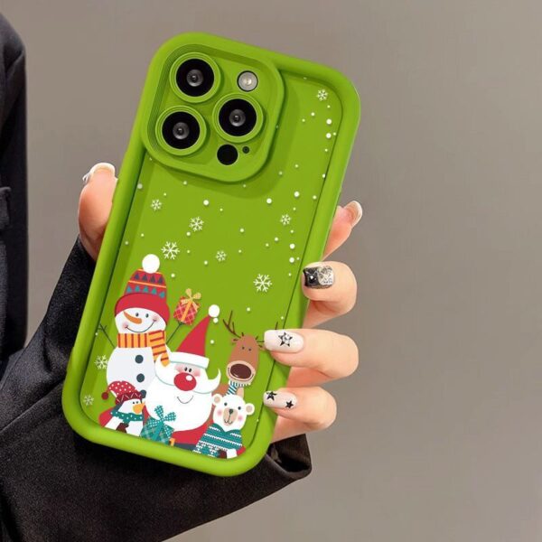 Cute Santa Claus Phone Case Frosted Advanced Christmas Pattern Case For Phone Shockproof Soft Silicone Phone Cover - Image 3