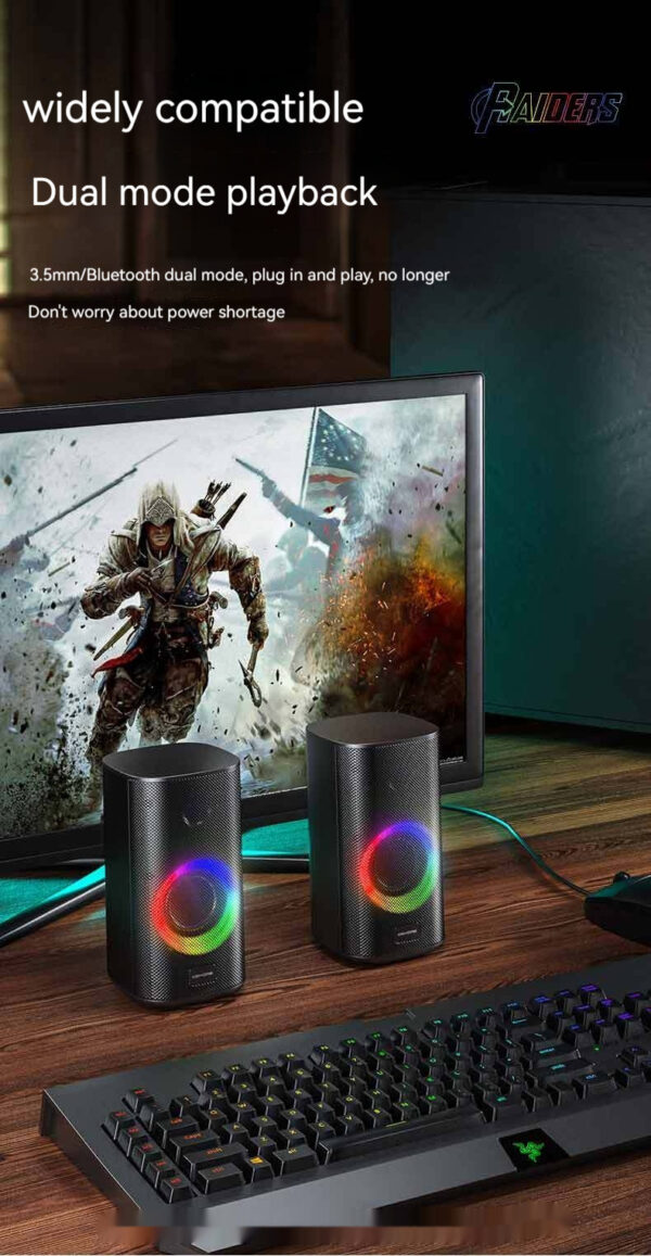 Game Colorful E-sports Desktop Bluetooth Speaker Dual Speaker Computer Stereo Speaker - Image 2