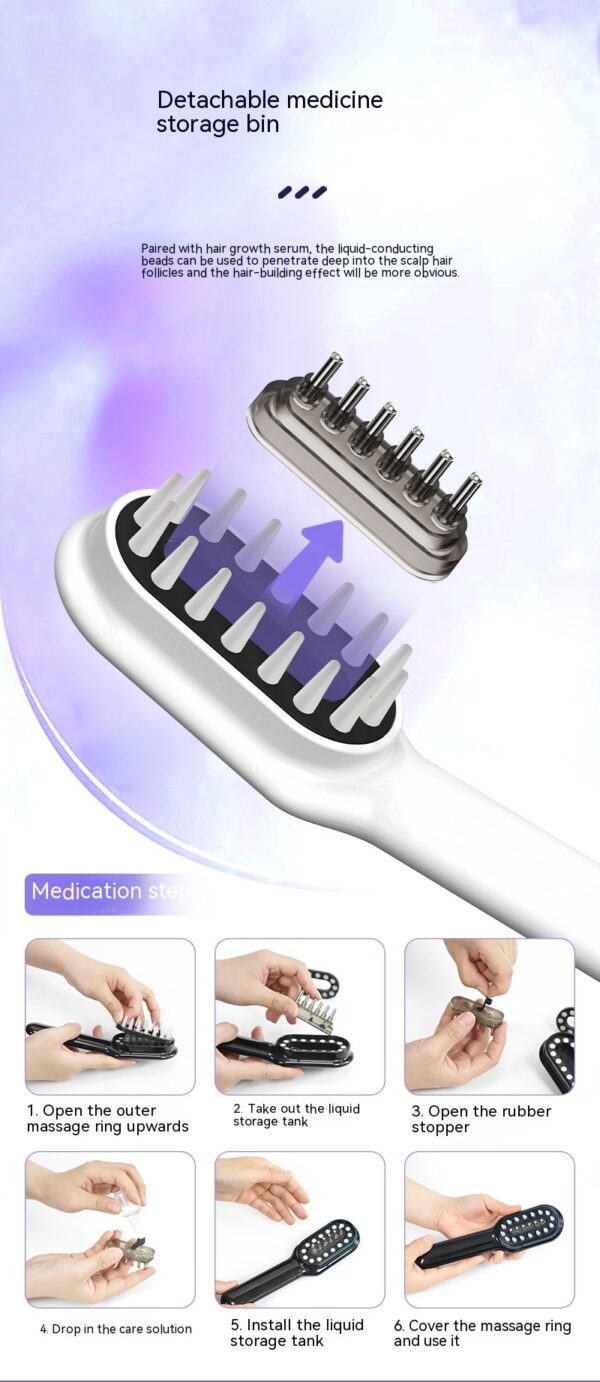 Scalp Medicine Feeder Care Massage Blue Light Red Light Hair Growth Tonic Import Comb - Image 5