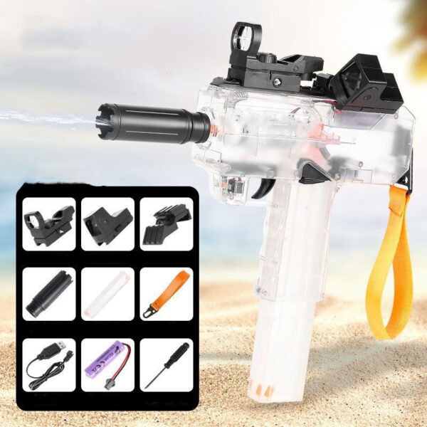 Uzi Electric Burst Water Gun Children's Powerful Water Gun Toy Fully Automatic Range Long Spray Outdoor Toy Water Gun - Image 5