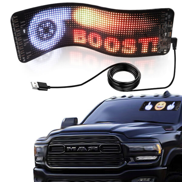 Programmable Car LED Sign LED Full-color Advertising Screen Ultra-thin Display Screen Custom Text Pattern Animation Display Car - Image 3