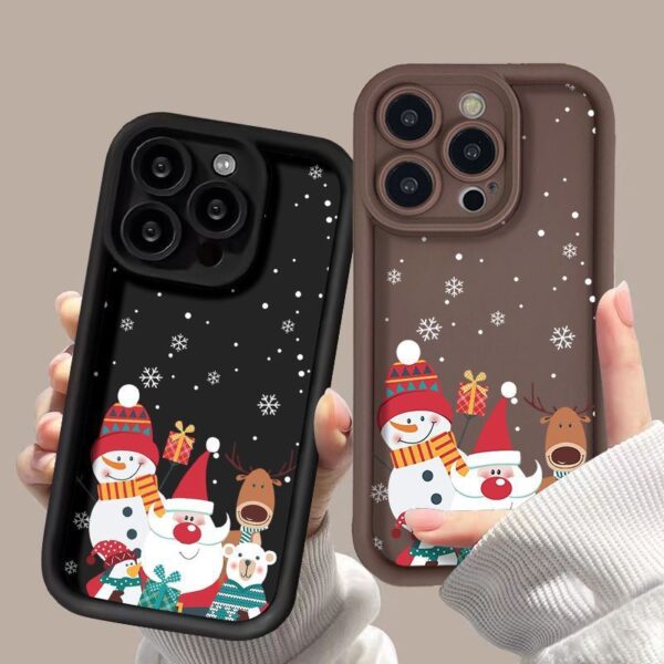 Cute Santa Claus Phone Case Frosted Advanced Christmas Pattern Case For Phone Shockproof Soft Silicone Phone Cover - Image 2