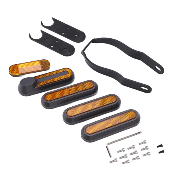 Wheel Reflective Strip Scooter Night Reflector Parts with Screws Bracket  Hex Wrench for Xiaomi PRO Electric ScooterYellow - Image 6