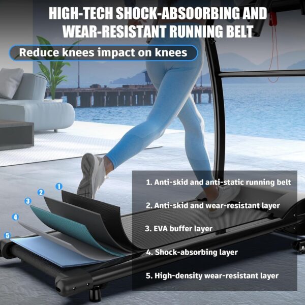 Walking Pad With Handle Bar, Foldable Treadmill 2.5HP Treadmill Under Desk 300 Lbs Capacity 2-in-1 Walking Treadmill Pad With Remote Controller For Home Office - Image 7