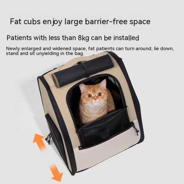 Double Shoulder Portable Backpack Portable Zipper Cat Bag - Image 4