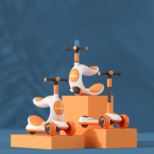 Rideable Three-in-one Anti-rollover Pedal Scooter - Image 3