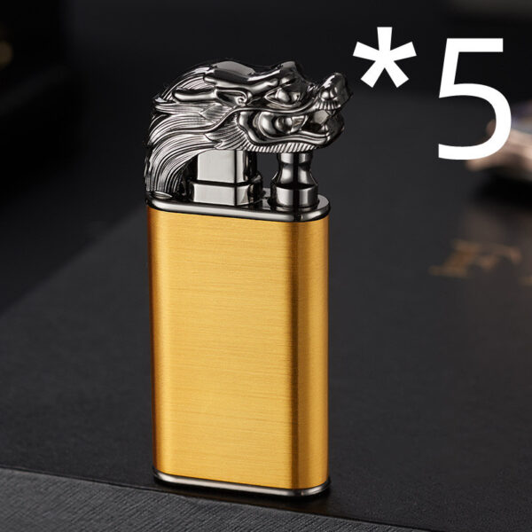 Creative Blue Flame Lighter Dolphin Dragon Tiger Double Fire Metal Winproof Lighter Inflatable Lighter - Image 4