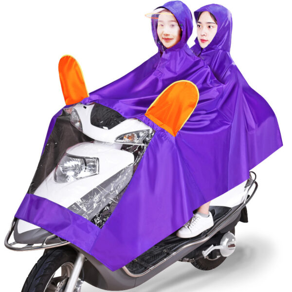 Double Electric Bike Raincoat Motorcycle Poncho Double Big Brim Bike - Image 7