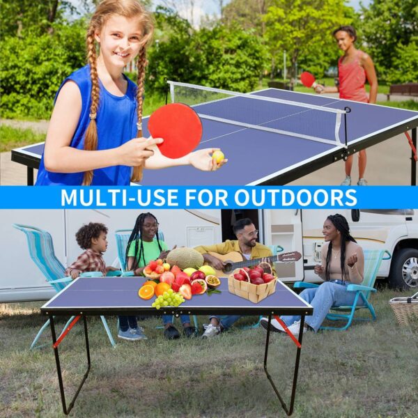 Tennis Table Portable Ping Pong Table Set With Net And 2 Ping Pong Paddles - Image 5