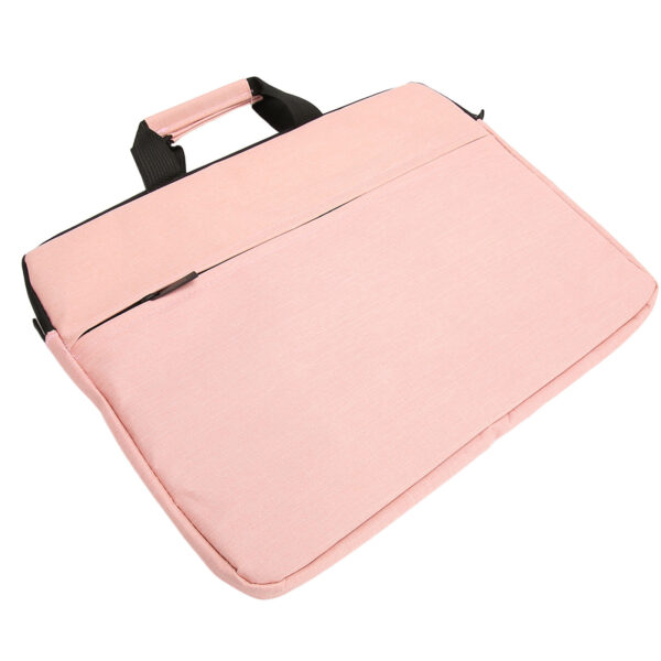 15.6Inch Laptop Sleeve Waterproof Polyester Laptop Case Portable Notebook Protective Case for Travel Business Trip Pink - Image 7