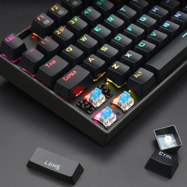 Monochrome Luminous Wired Mechanical E-sports Game Green Axis Keyboard - Image 9