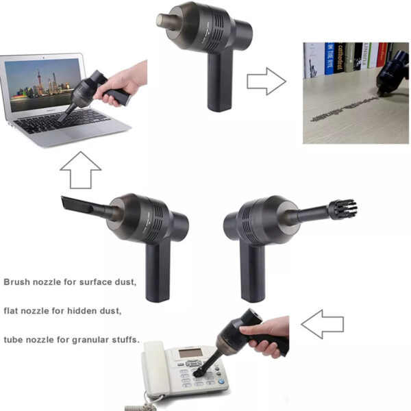 Portable Cordless Electric Air Duster Keyboard PC Car Cleaner Tool Rechargeable Compressed Air Duster, Keyboard Cleaner Electric Air Duster, Good Replace Compressed Air Can, No Canned Air Duster - Image 2