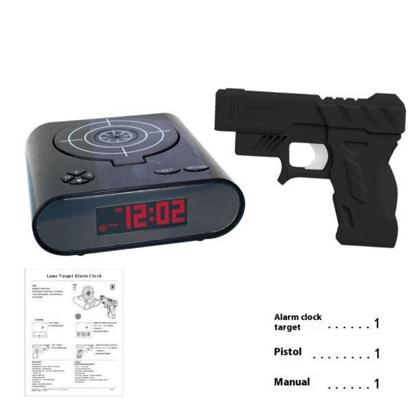 Battery Model Creative Novelty Shooting Toy Lazy Wake Up Alarm Clock - Image 5