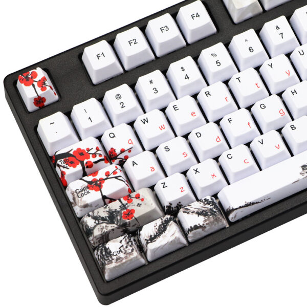 PBT Wangjiang Plum Keycap 109 Key OEM Height Korean Japanese - Image 10