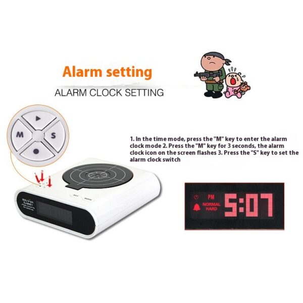 Battery Model Creative Novelty Shooting Toy Lazy Wake Up Alarm Clock - Image 4