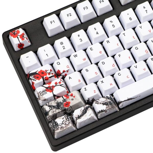 PBT Wangjiang Plum Keycap 109 Key OEM Height Korean Japanese - Image 8